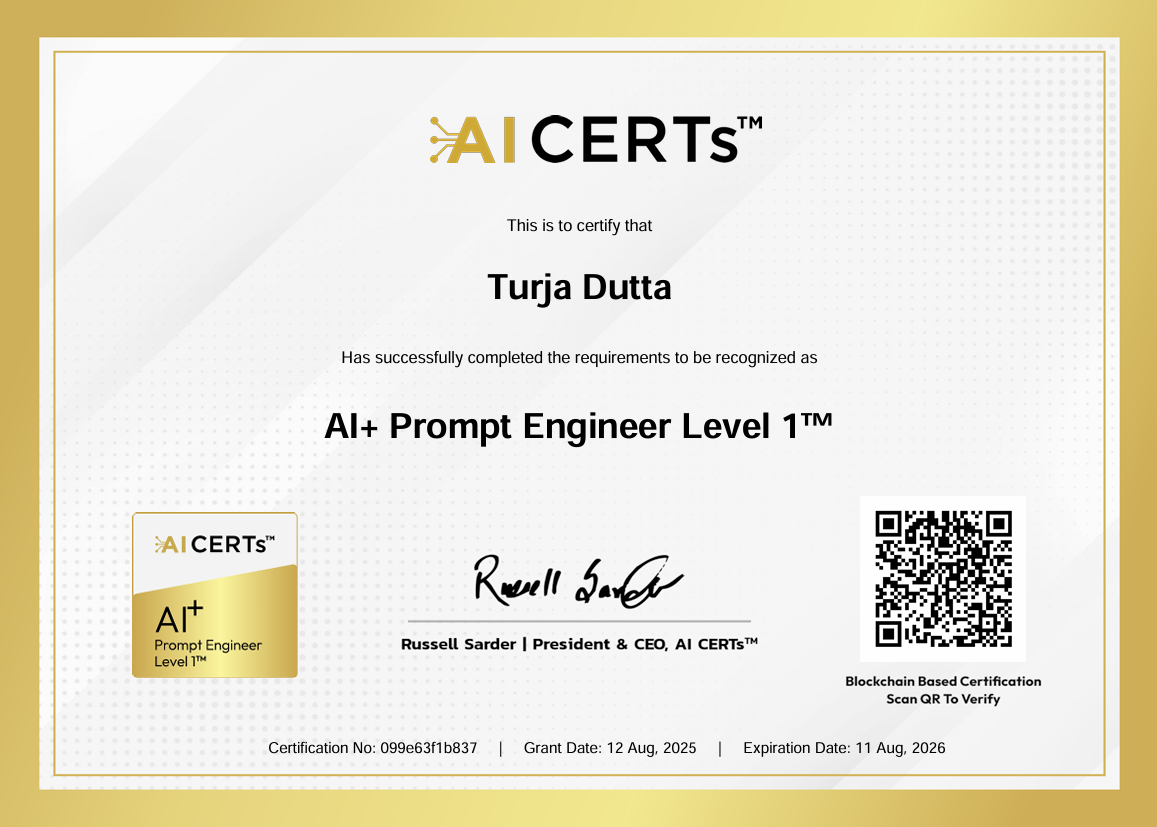 AgentX Phase 2: AI+ Prompt Engineering — AICERTs Certificate